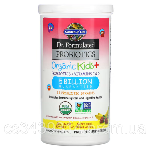 Garden of Life, Dr Formulated Probiotics, Organic Kids+, органические ...