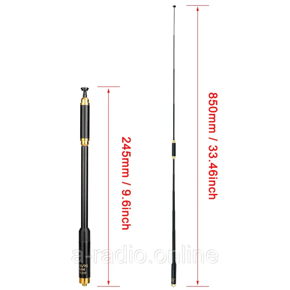 Телескопічна антена Retevis HA04 SMA-F 144/430MHz