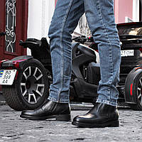 Туфли с мехом зимние мужские черные ІКОС. Ботинки кожаные зимние мужские черные. Классические туфли на зиму