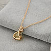 Кольє Алмазне серце 37904 ширина 1 мм фіаніти шампань позолота 18К довжина 40+5, фото 3
