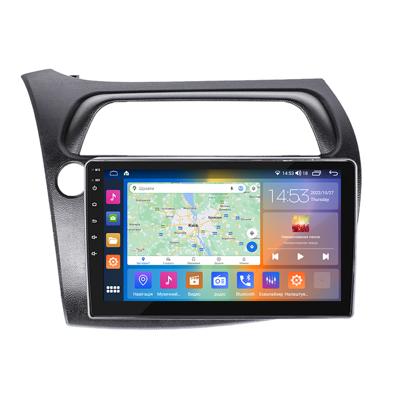 Штатна магнітола 9" Lesko для Honda Civic Type R VIII Рестайлінг 2008-2011 4/64Gb CarPlay 4G Wi-Fi GPS P 13шт, фото 1