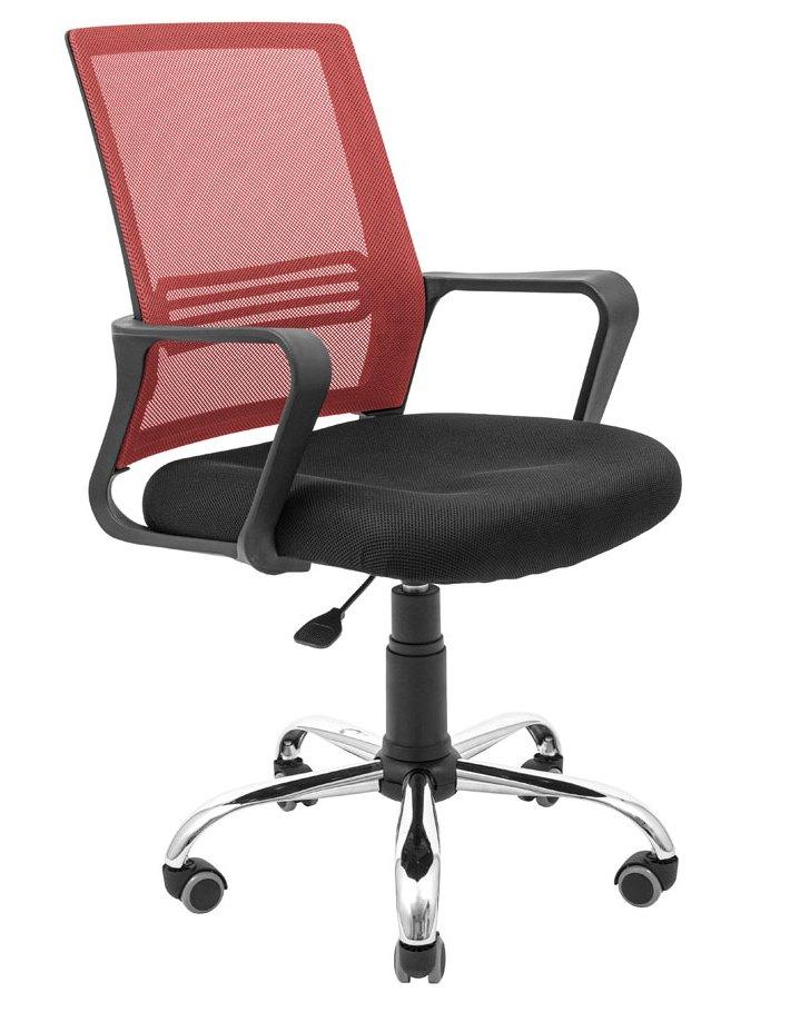 Крісло Джина — Хром сидіння офісне для працівників чорне спинка червона Richman, фото 1