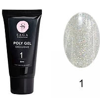 Полігель Saga Professional Exclusive Poly Gel 30 мл № 1