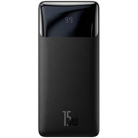 Повербанк портативний зарядний пристрій Power Bank Baseus 20000 mAh із Led дисплеєм 15W Bipow Digital Display Black