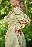 Жовте лляне плаття вишиванка, арт. 4548-коротке, фото 4