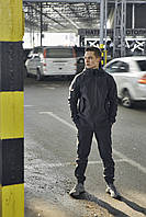 Чоловічий спортивний костюм Куртка + Штани Soft Shell сірий на флісі демісезонний осінній зимовий (Bon)