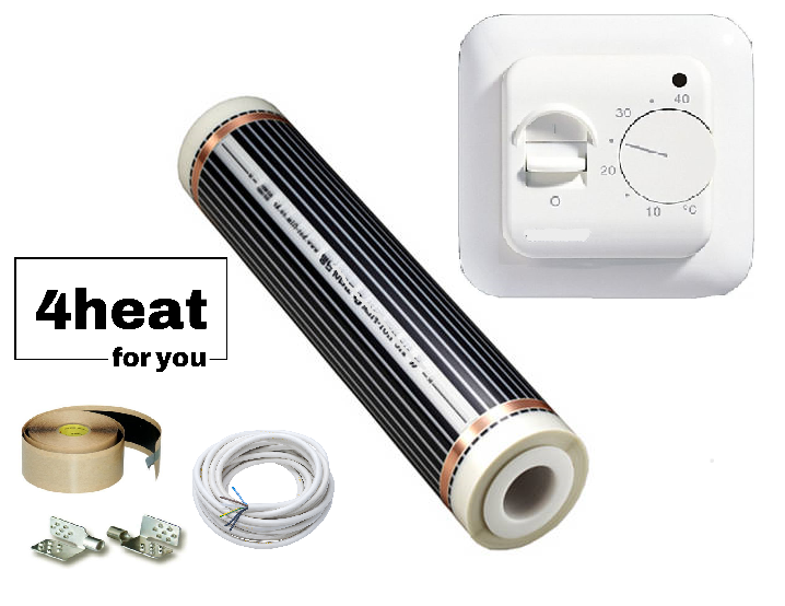 Комплект тепла підлога FilmKit Standart-4,0 м2 | Інфрачервона плівка з терморегулятором 4HEAT - фото 8 - id-p1714817557