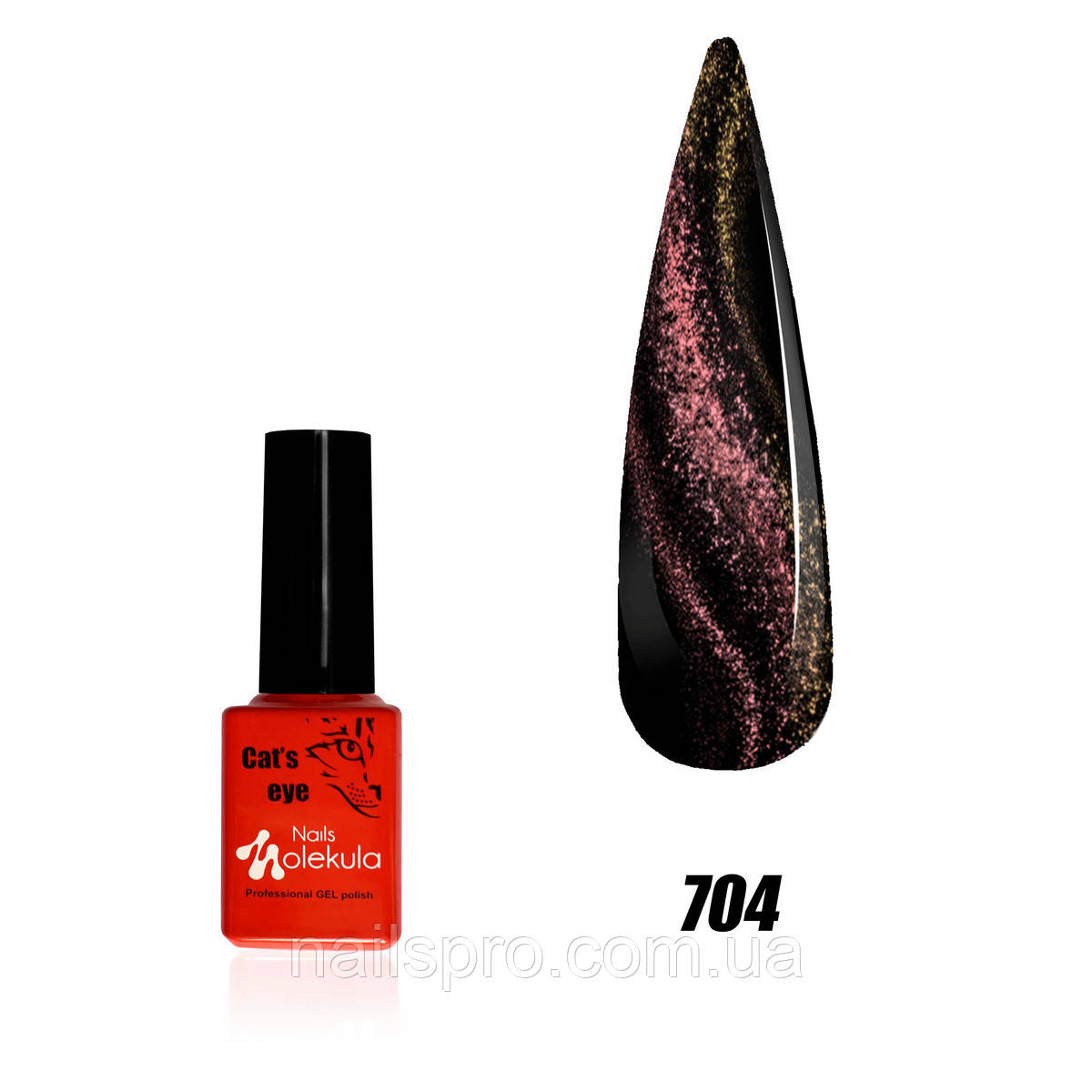 Гель-лак для нігтів Nails Molekula 7D Cat's Eye 6 мл №704