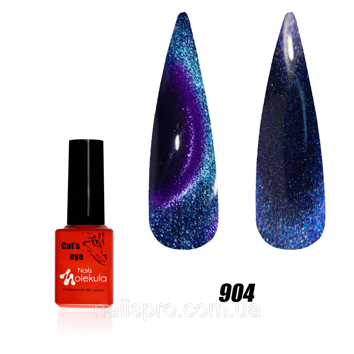 Гель-лак для нігтів Nails Molekula 9D Cat's Eye 6 мл №904