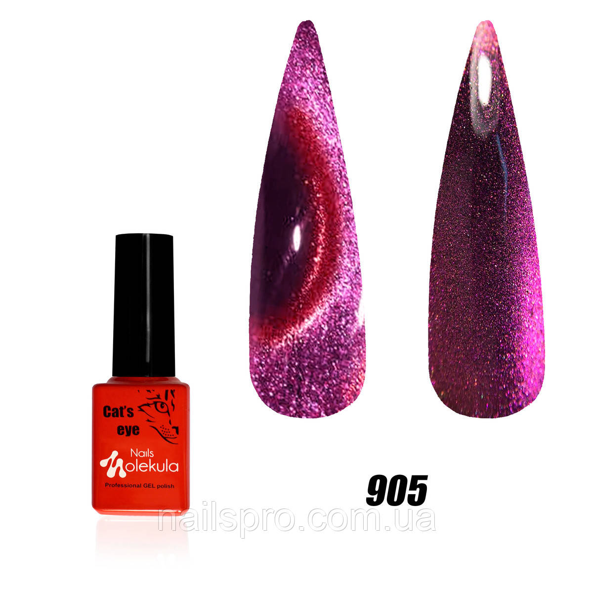 Гель-лак для нігтів Nails Molekula 9D Cat's Eye 6 мл №905