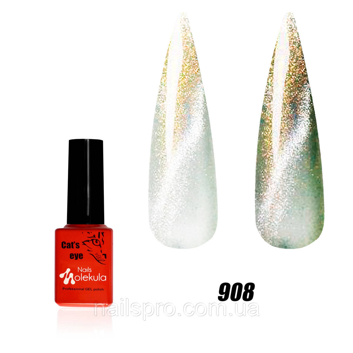 Гель-лак для нігтів Nails Molekula 9D Cat's Eye 6 мл №908