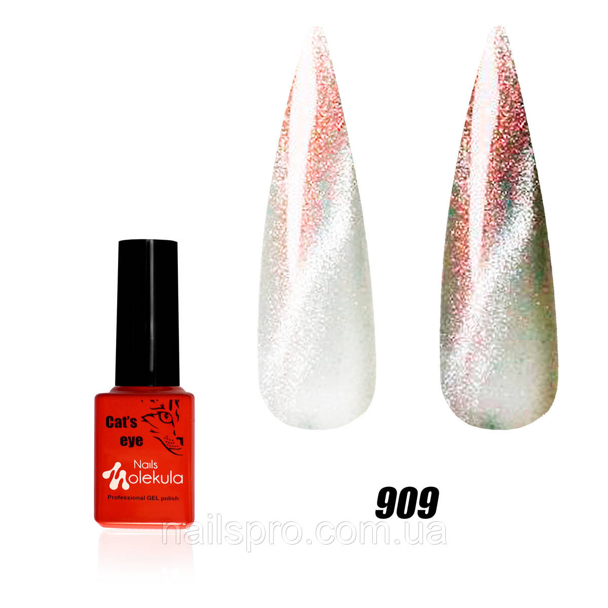 Гель-лак для нігтів Nails Molekula 9D Cat's Eye 6 мл №909