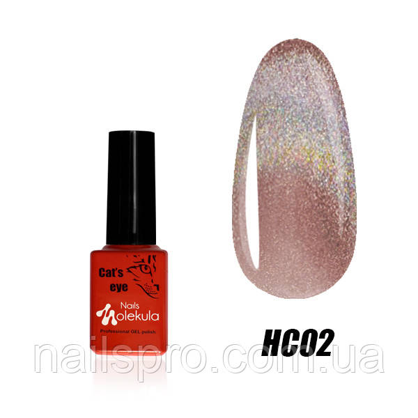 Гель-лак для нігтів Nails Molekula Holographic Cat`s Eye 6 мл № HC02