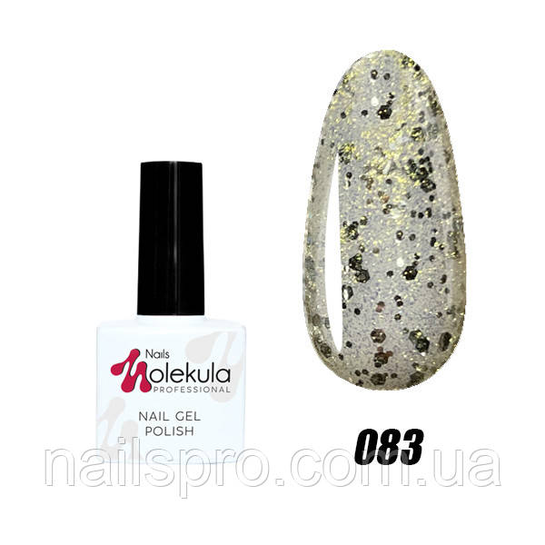 Гель-лак для нігтів Nails Molekula Gel Polish № 83 Срібний глітер