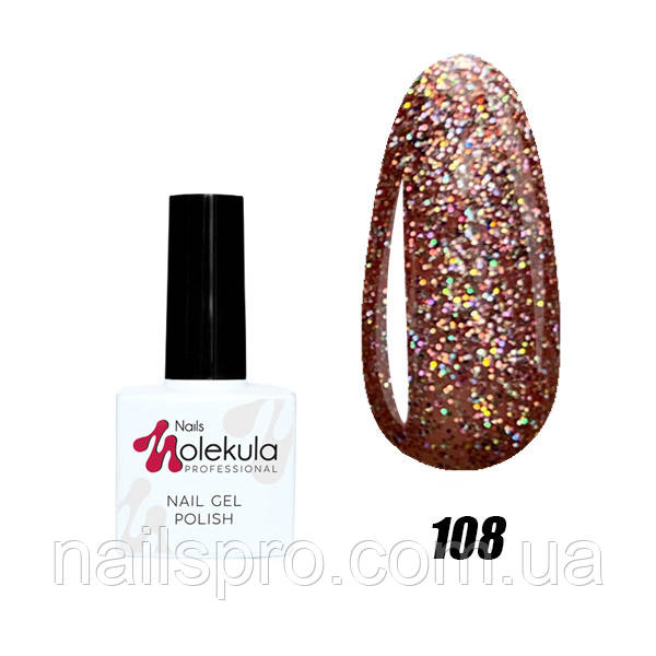 Гель-лак для нігтів Nails Molekula Gel Polish № 108 Іскристий рожевий