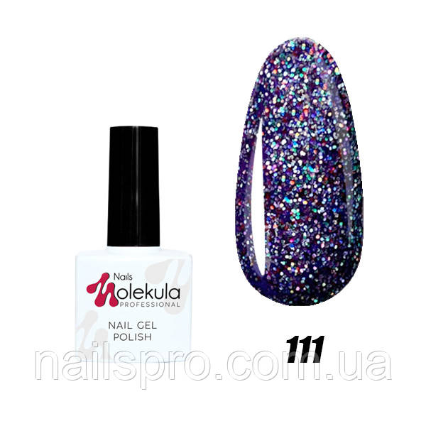 Гель-лак для нігтів Nails Molekula Gel Polish № 111 Іскристий фіолетовий