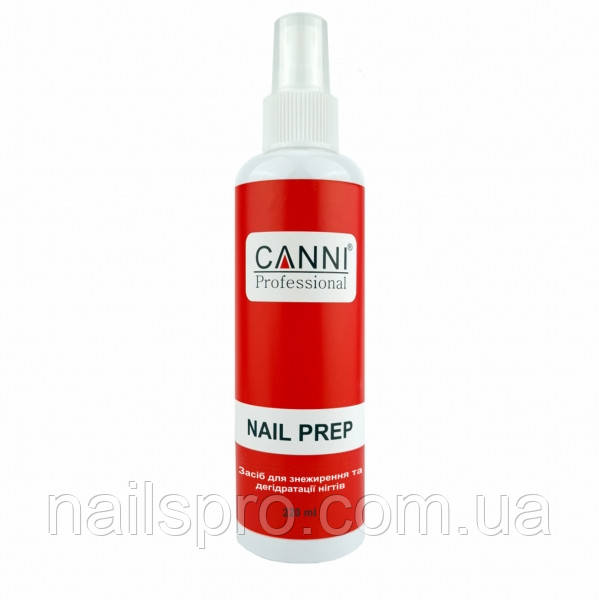 Засіб для знежирення та дегідратації нігтів, Nail prep CANNI, 220 мл з розпилювачем