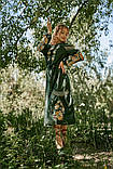 Зелена вишита сукня з льону, арт. 4532-міді, фото 4