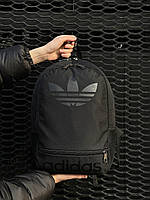 Рюкзак городской спортивный мужской женский Adidas черный Портфель Сумка Адидас