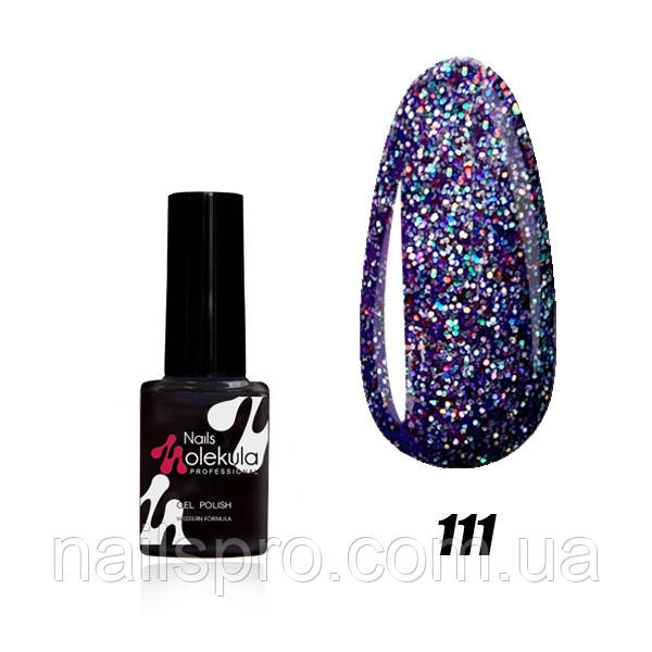 Гель-лак для нігтів Nails Molekula Gel Polish 6 мл №111 Іскристий фіолетовий