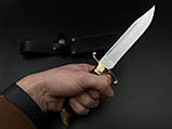Бойовий ніж ручної роботи «Фінка #1» граб зі шкіряними піхвами нескладний 95Х18/58 HRC, фото 8