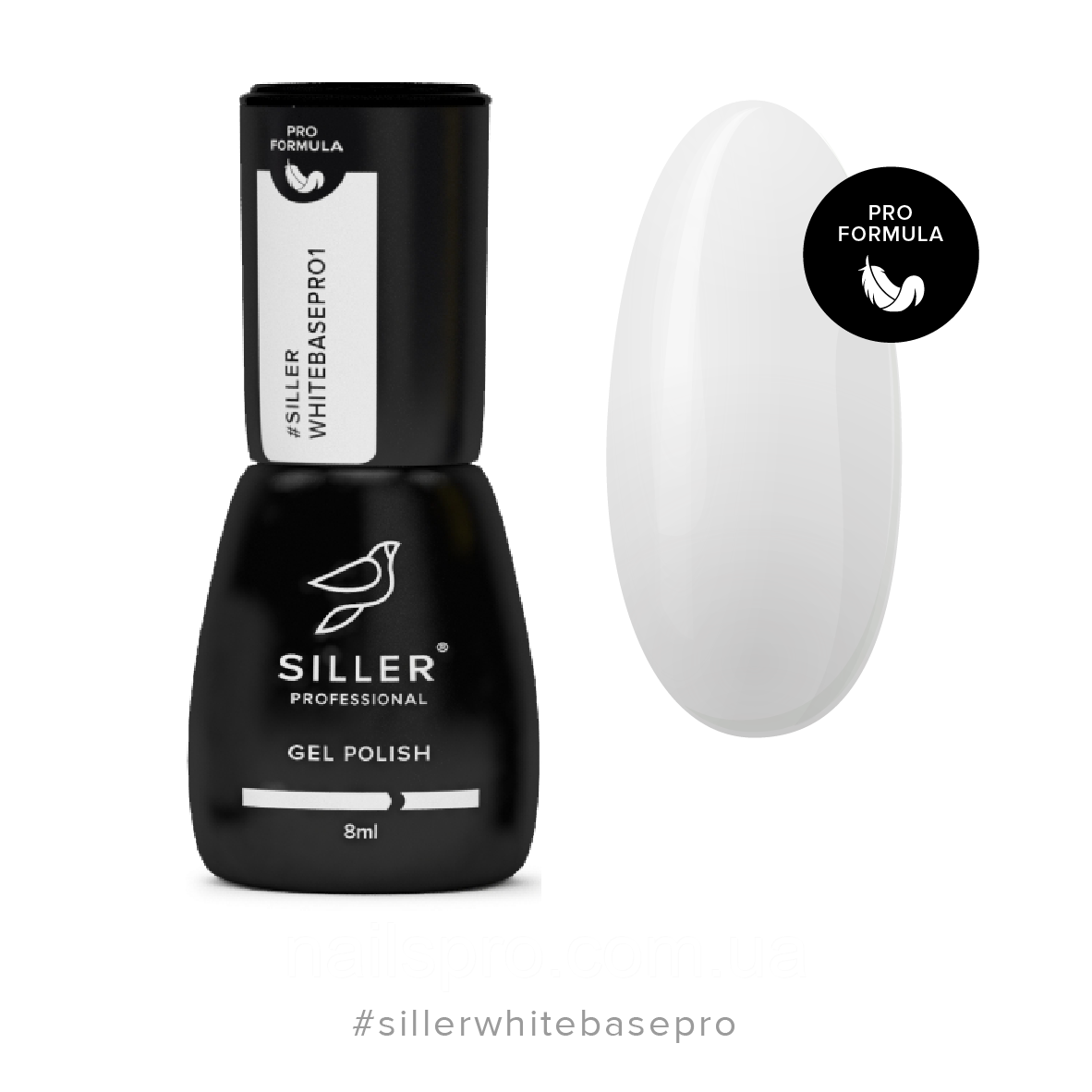 Siller White Base Pro №1 кольорова база (білий), 8 мл