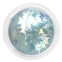 Поєтки Molekula білий голографік "зірочки" у баночках