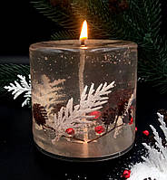 Декоративна новорічна гелева свічка Чародійка 8502 циліндр