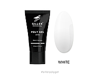 Siller Poly Gel WHITE Полігель моделюючий для нігтів (білий), 30 мл