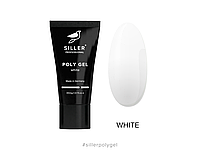 Siller Poly Gel WHITE Полигель моделирующий для ногтей (белый), 30 мл