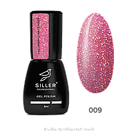 Гель-лак для ногтей Siller Professional Brilliant Shine №09 (закатно-розовый с блестками), 8 мл