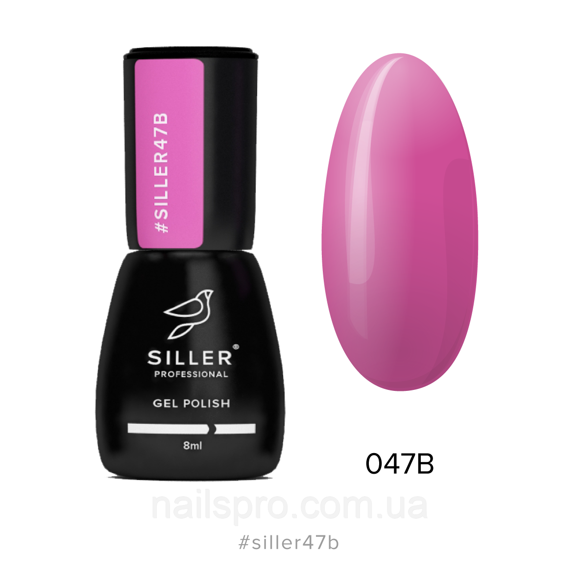 Гель-лак для нігтів Siller Professional Classic №047В (дитячий рожевий), 8 мл