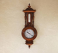Настенные часы деревянные с термометром Классика