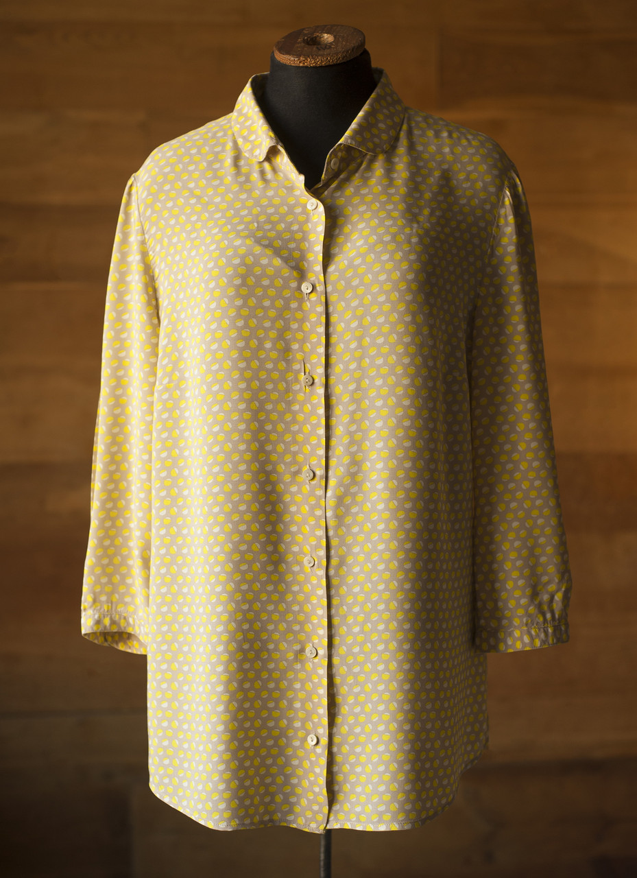 Бежева блузка з геометричним принтом жіноча Marc O`Polo, розмір L, XL