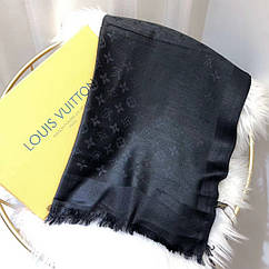 Палантин шарф хустка Louis Vuitton Луї Вітон чорний
