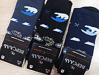 Чоловічі шкарпетки махрові з бавовни Новорічні 25,27,29 розмір.