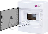 Щит розподільний ECT-8PT 8 модулів IP-40 ETI (001101000), зовнішня установка, прозорий