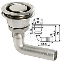 Головка вентиляционная топливного бака для лодки 16 мм 90° нержавеющая сталь Sunfine