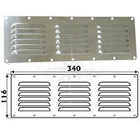 Решетка вентиляционная для лодки катера и яхты 116х340 мм нержавеющая сталь Osculati