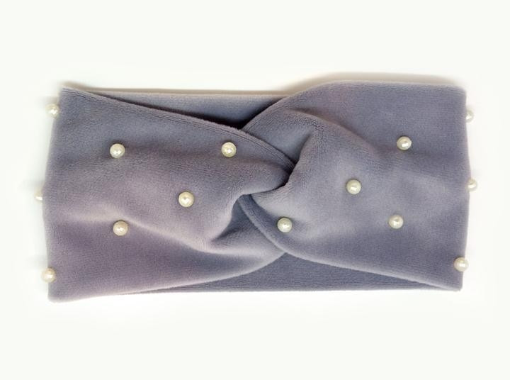 Пов'язка для дівчинки модна сіра, фото 1