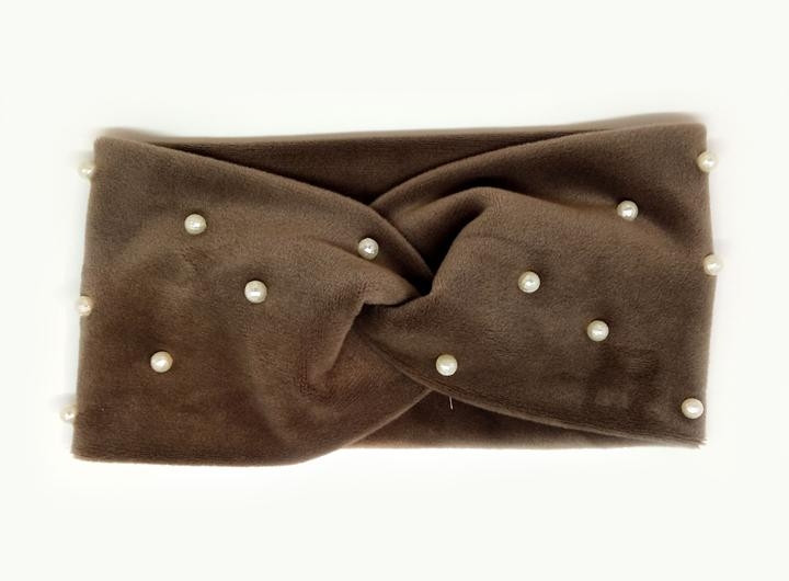 Пов'язка для дівчинки стильна коричнева, фото 1