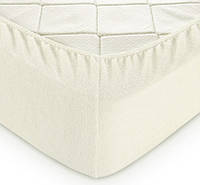 Простынь махровая на резинке 100% хлопок (пр-во Турция) (160х200х30) Bright White Marshmallow