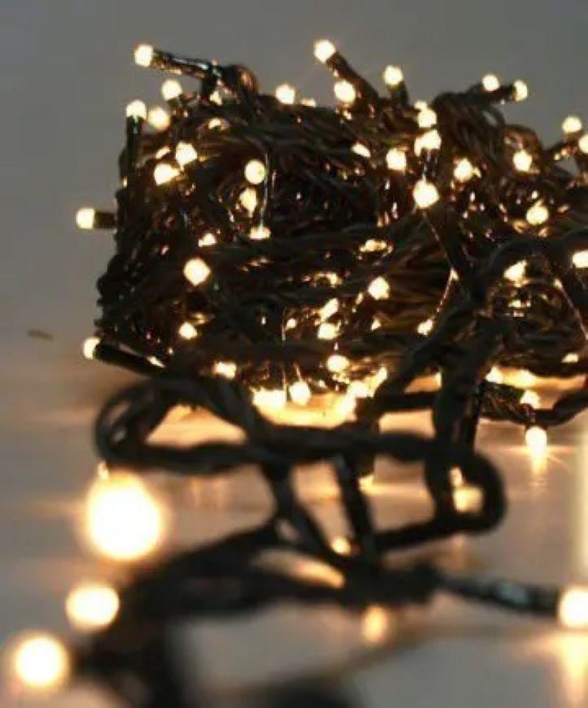 Світлодіодна гірлянда Lampiki на 500 LED тепла біла 8 режимів від мережі для приміщення та вулиці під накриттям, фото 1