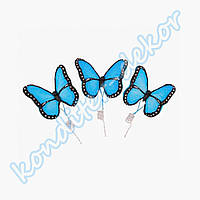 "Бабочки премиум голубые" набор из сахарной мастики для украшения тортов и кондитерских изделий