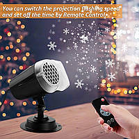 Светодиодная проекционная лампа Qxmcov, рождественский светодиодный проектор, внешний рождественский снежиночн