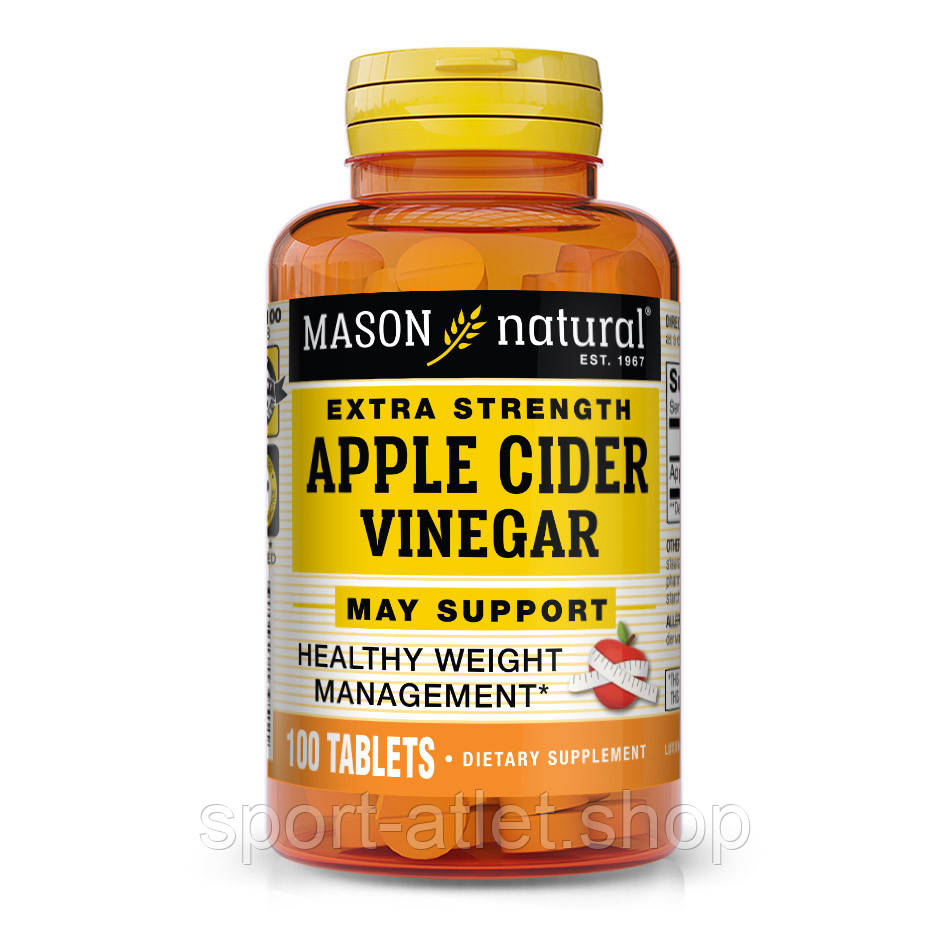 Натуральна добавка Mason Natural Apple Cider Vinegar Extra Strength, 100 таблеток, фото 1