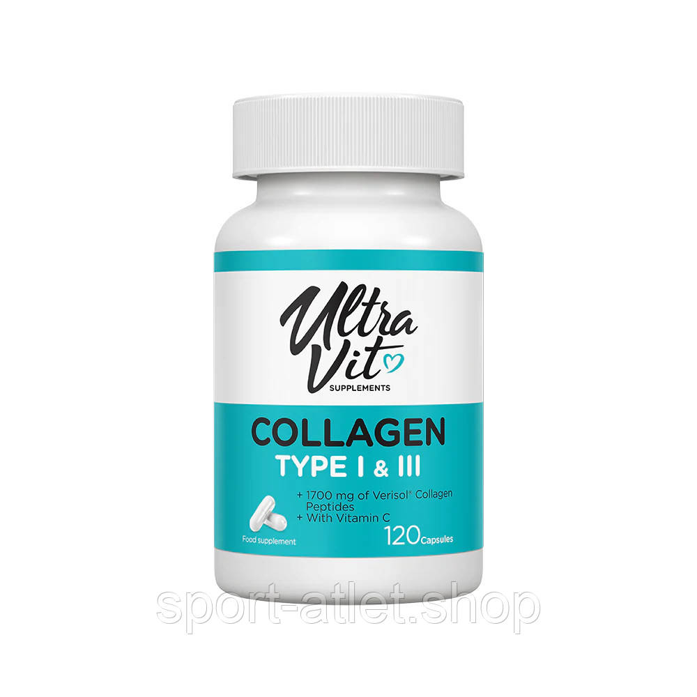 Препарат для суглобів і зв'язок VPLab UltraVit Collagen Type I & III, 120 капсул