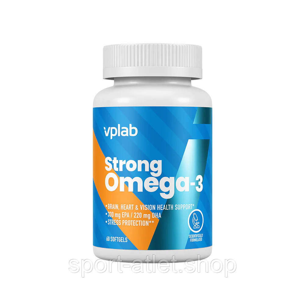 Жирні кислоти VPLab Strong Omega 3, 60 капсул, фото 1