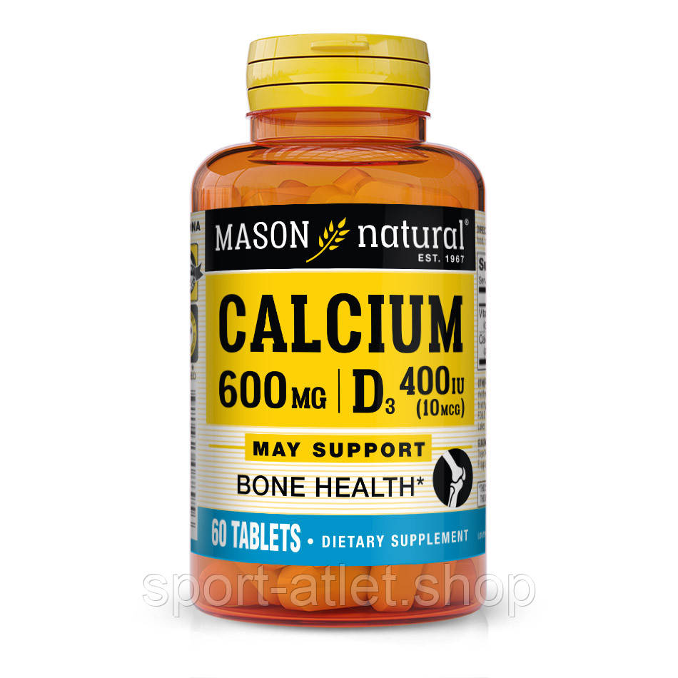 Вітаміни та мінерали Mason Natural Calcium 600 mg mg Plus Vitamin D3, 60 таблеток
