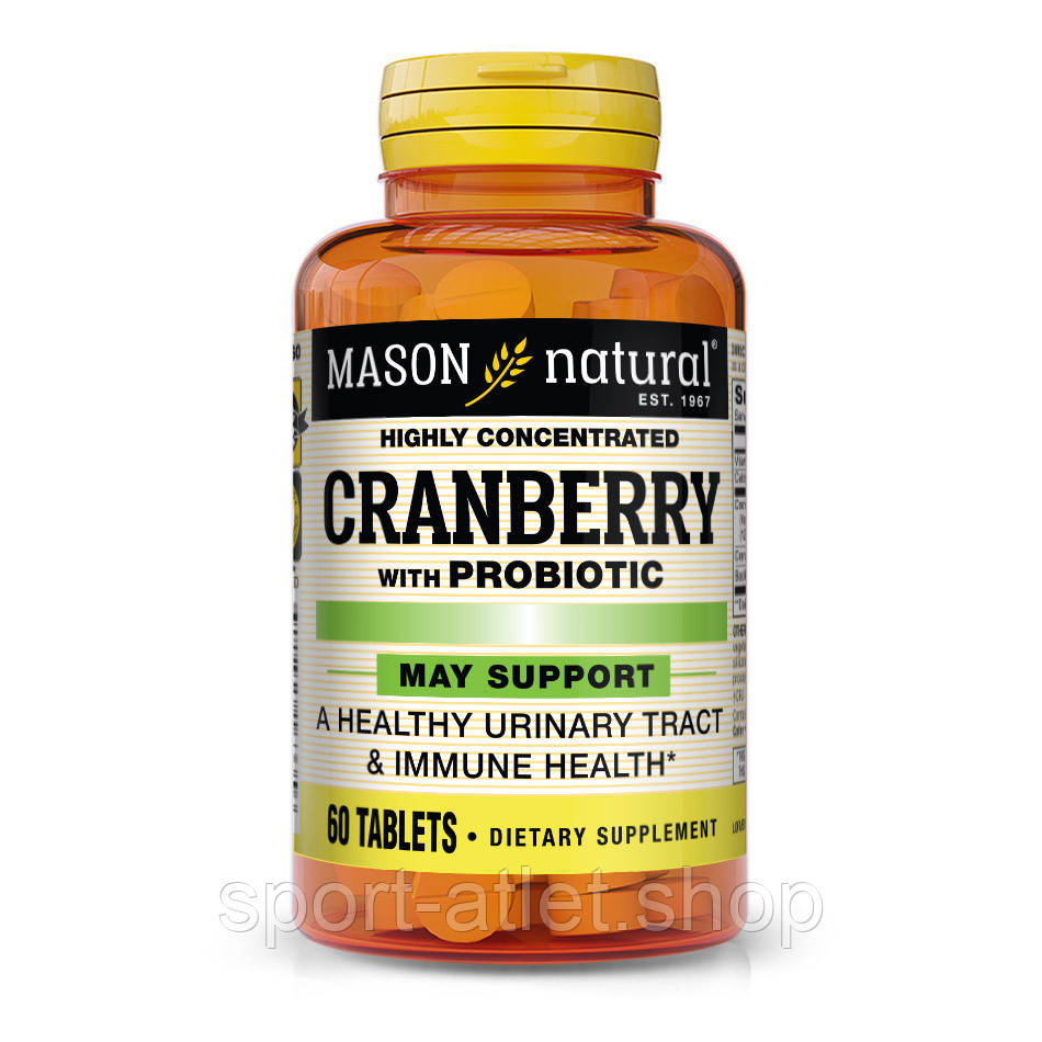 Натуральна добавка Mason Natural Cranberry with Probiotic Highly Concentrated, 60 таблеток, фото 1